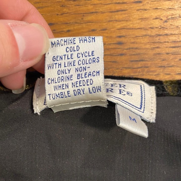 Vintage 90s Stretch Velvet Moody Floral Witchy Tunic Dark Romantic Grunge Top - Picture 10 of 10